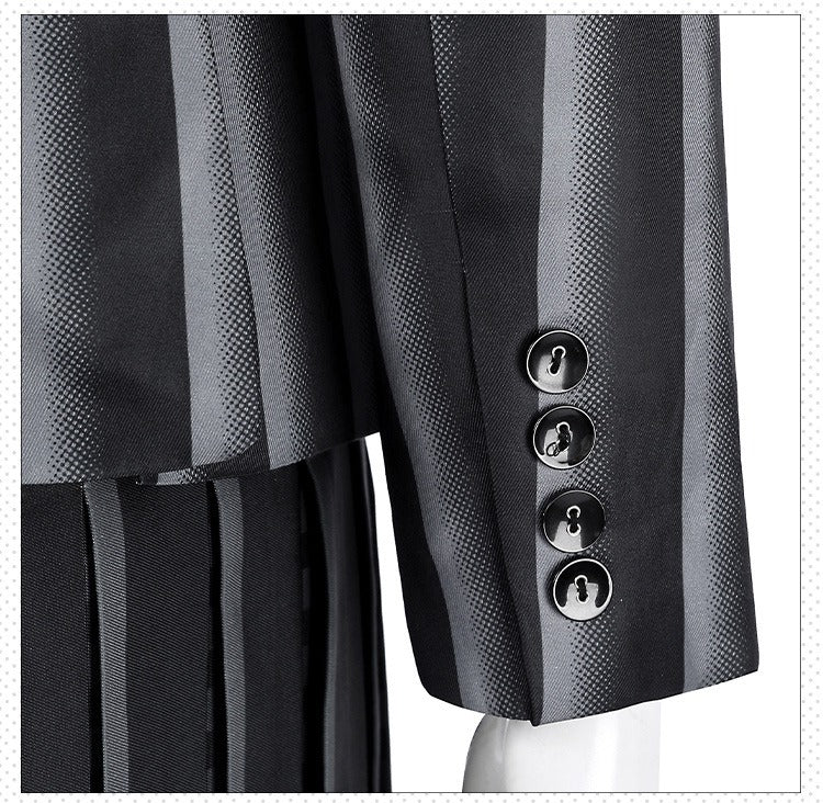 Nevermore Academy Uniform Wednesday Addams Cosplay Costume Jacket & Tie Outfit for Halloween
