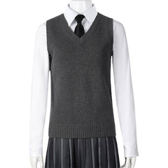 Nevermore Academy Uniform Wednesday Addams Cosplay Costume Jacket & Tie Outfit for Halloween