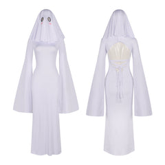Ghost Girl Cosplay Halloween Apricot Madame Costume Dress White Adult