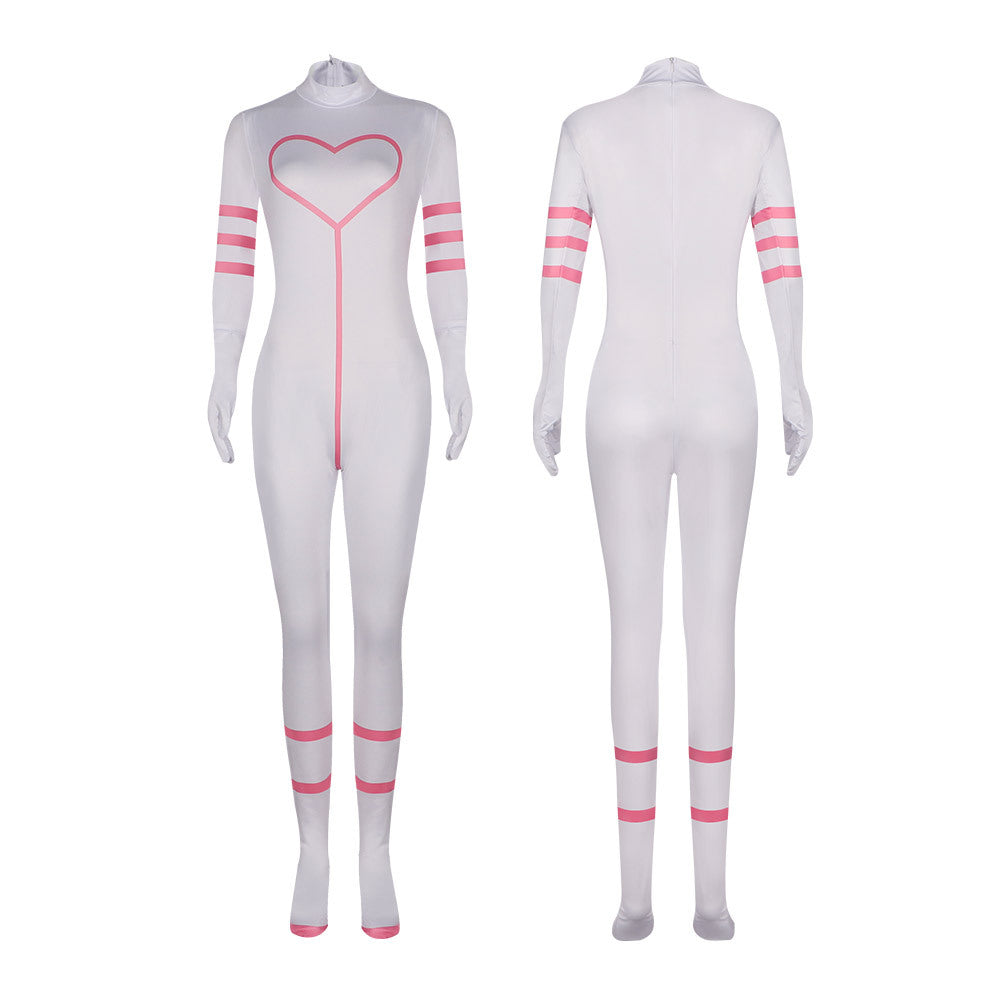 Hell's Hotel Angel Dust Cosplay Jumpsuit Halloween Costume - Hazbin Hotel Anime Outfit - Halloweez