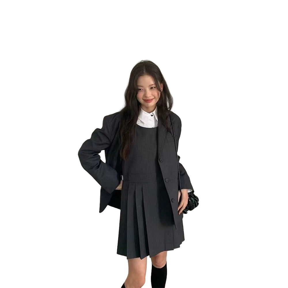 2025 Fall New Korean Designer An*u Elegant Blazer + Vest Dress Cosplay Costume for Women - Halloweez