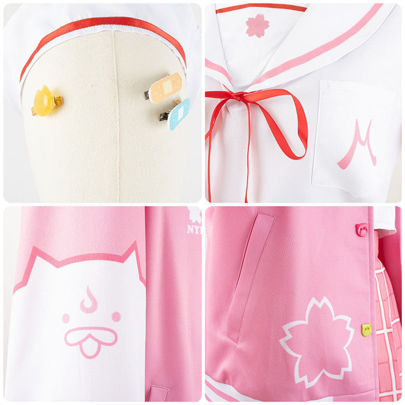 Vtuber Sakura Miko Anime Cosplay Costume School Outfit for Women - Halloweez