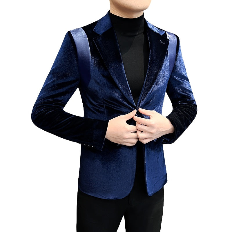 Velvet Blazer Men's Suit Jacket 2025 New Style Luxury Velvet Tuxedo for Hosts Cosplay Formal Wear - Halloweez