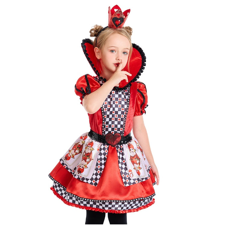 Queen of Hearts Cosplay Costume Alice in Wonderland Halloween Dress