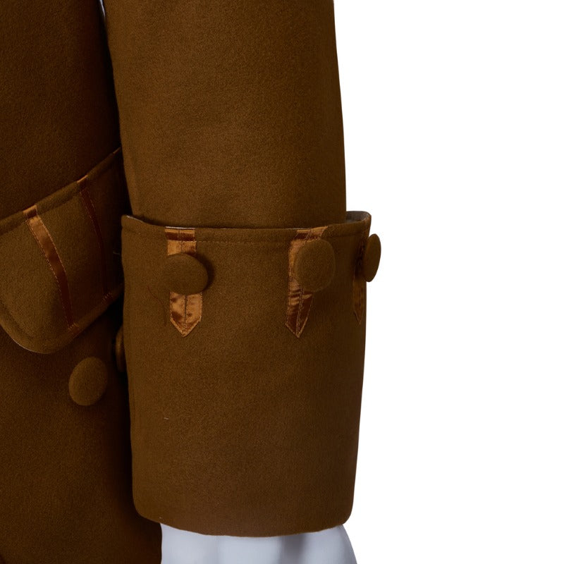Nueva levita marrón del siglo XVIII: traje de cosplay eduardiano de estilo militar colonial para Halloween