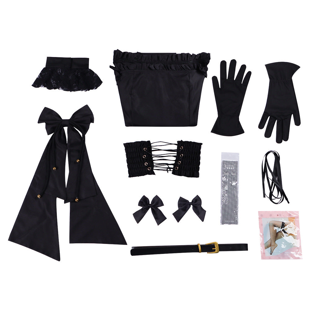 Grok Virtual Girlfriend Cosplay Costume Gothic Style Black Skirt Anime Game Roleplay Outfit for Cosplay Enthusiasts - Halloweez