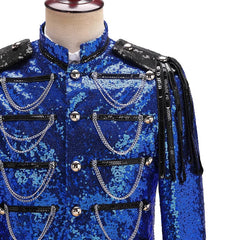 Men's Military Uniform Glitter Army Costume Court Performance EXO Cosplay DJ Dance Club Party Outfit - Halloweez