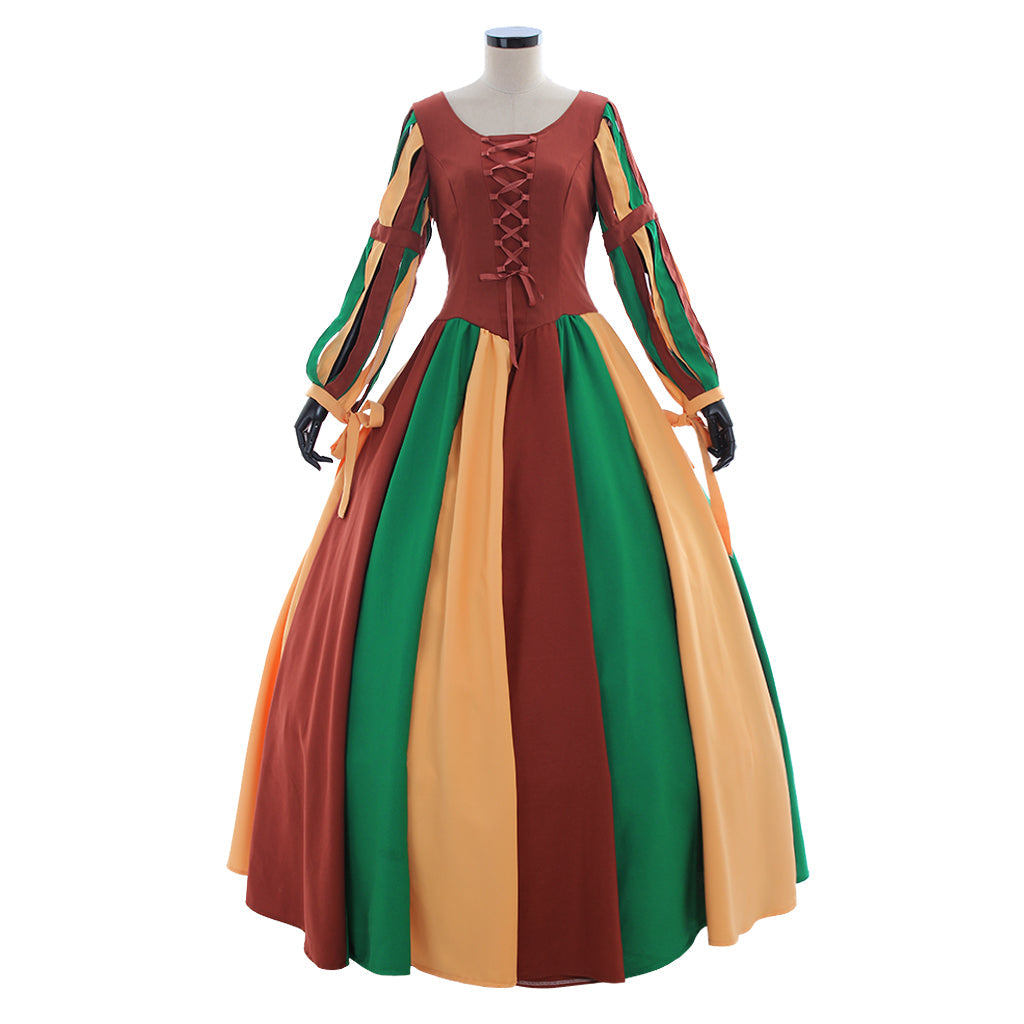 Stunning Halloweez Rainbow Dress – Victorian Inspired Cosplay Evening Wear