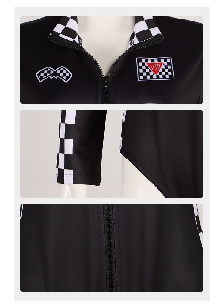 Halloween Party Cosplay SpeedCar Motorcycle Girl Racing Suit for Nightclub Leading Dance - Halloweez