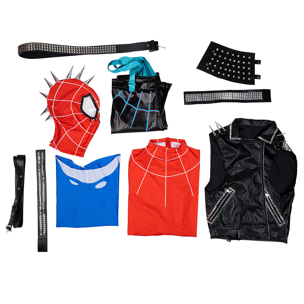 Halloweez Spider-Punk Hobart Brown Costume Set | Spider-Man Across the Spider-Verse Cosplay