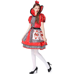 Queen of Hearts Cosplay Costume Alice in Wonderland Halloween Dress