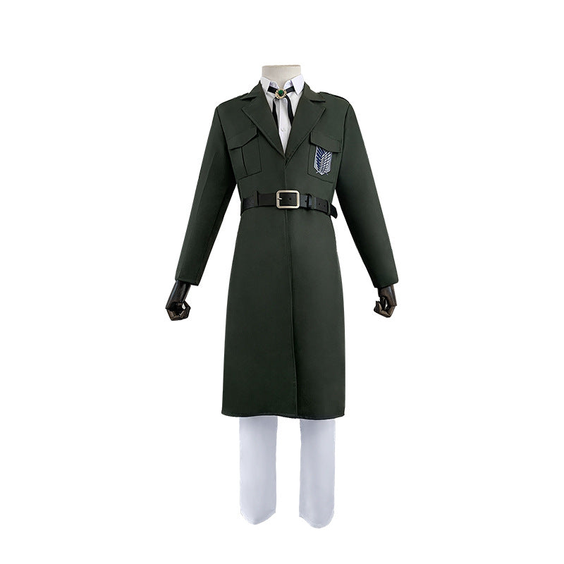 Attack on Titan Survey Corps Cosplay Costume Full Set Military Green Coat Cloak Robe