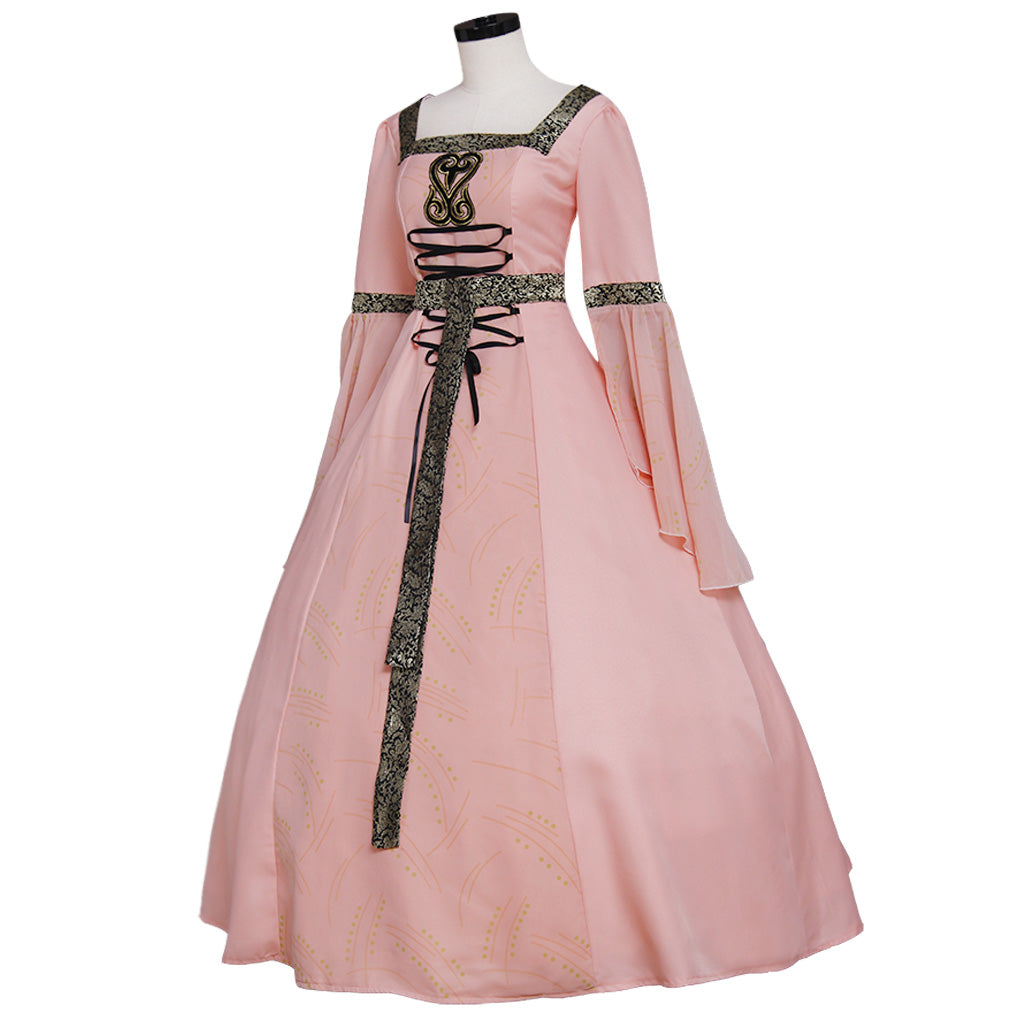 Robe de mariée élégante de style Renaissance rose de style Tudor par Halloweez