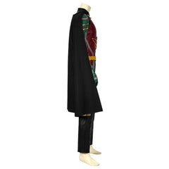 Halloweez Tim Drake Red Robin Cosplay Costume with Damian Wayne Cape for Halloween