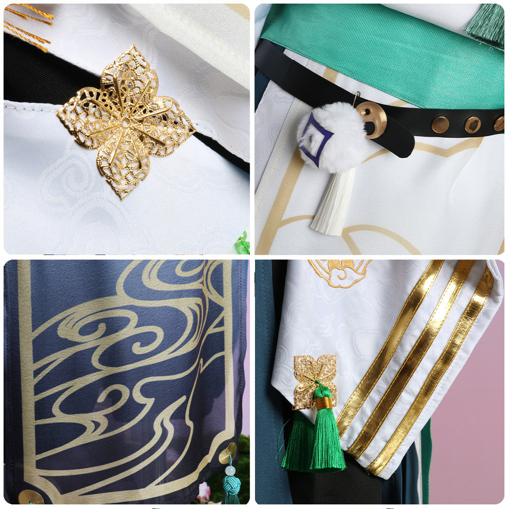 Vtuber Rainbow Agency Hero Group Cloud Flower Moon Transformed 2D Cos Anime Costume for Kazuki Hanamaru - Halloweez