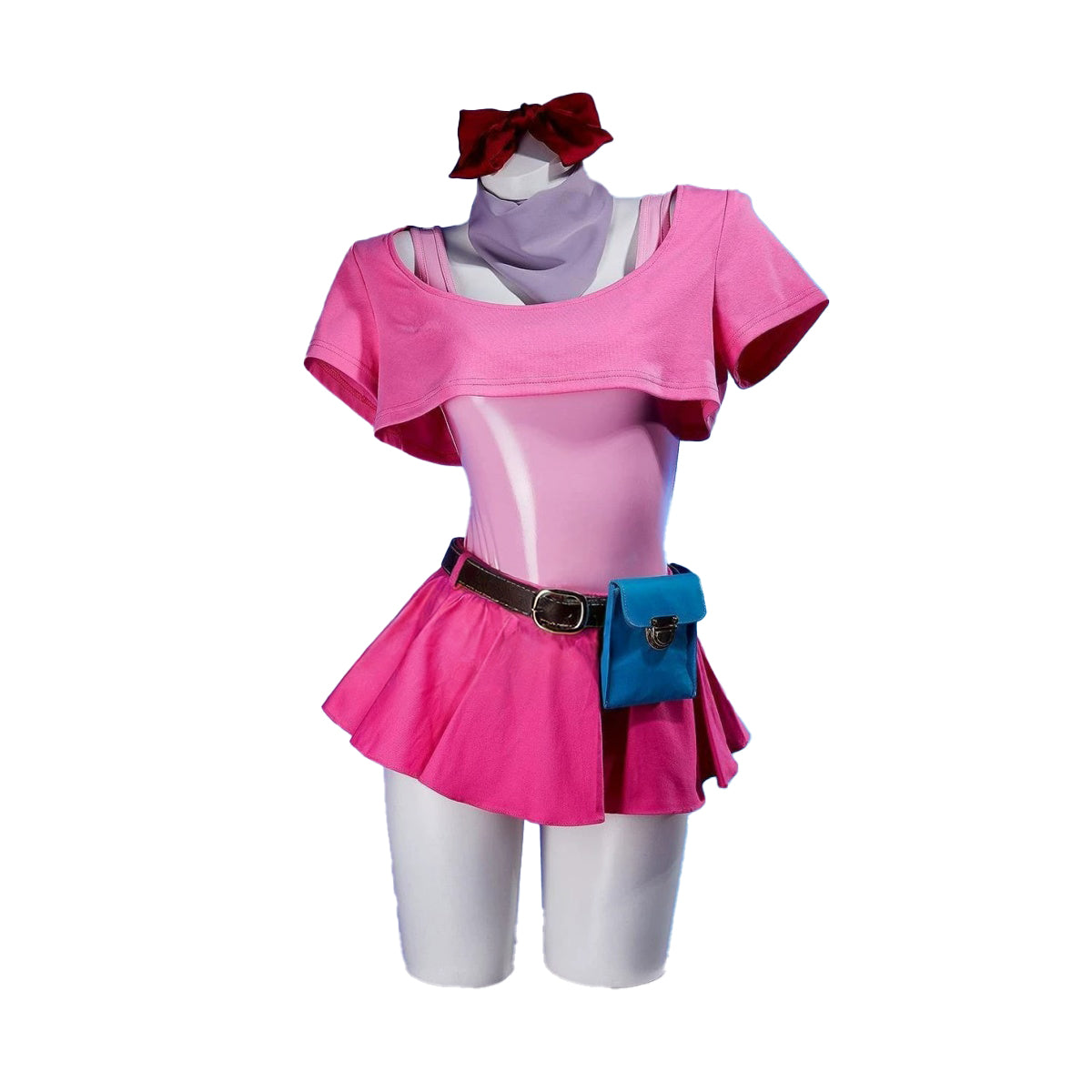 Dragon Ball Bulma Cosplay Costume Energetic Sweet Two-Wear PU Leather Dress - Halloweez