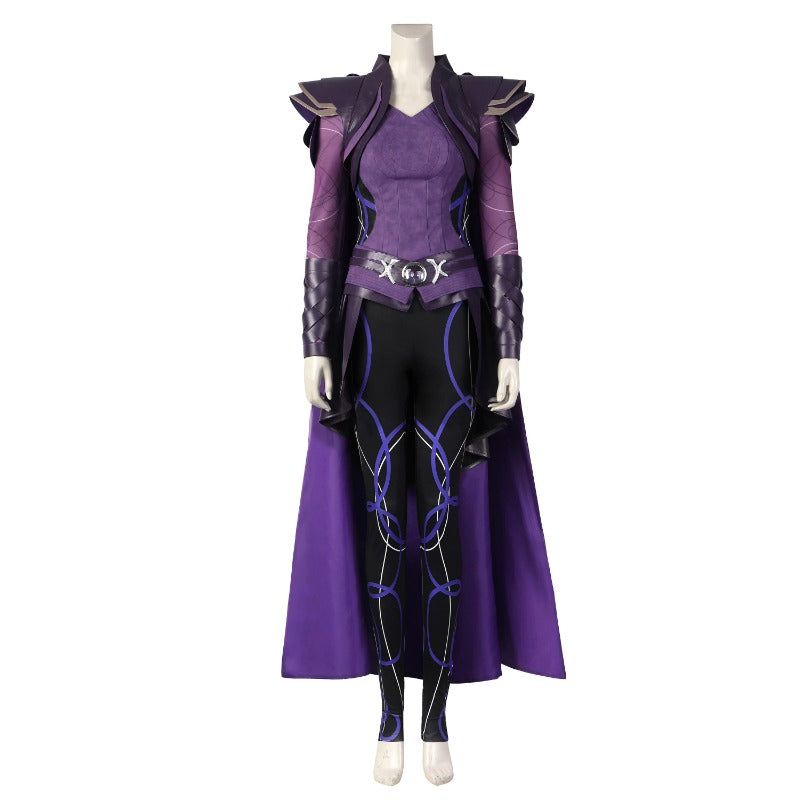 Traje de cosplay de Clea del Doctor Strange para Halloween: atuendo morado de primera calidad