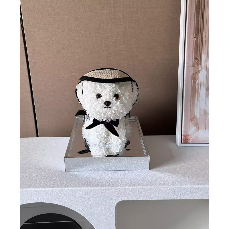 Caja de regalo con figura de cachorro de bichón maltés de Halloween: regalo de Navidad ideal para novia o mejor amiga