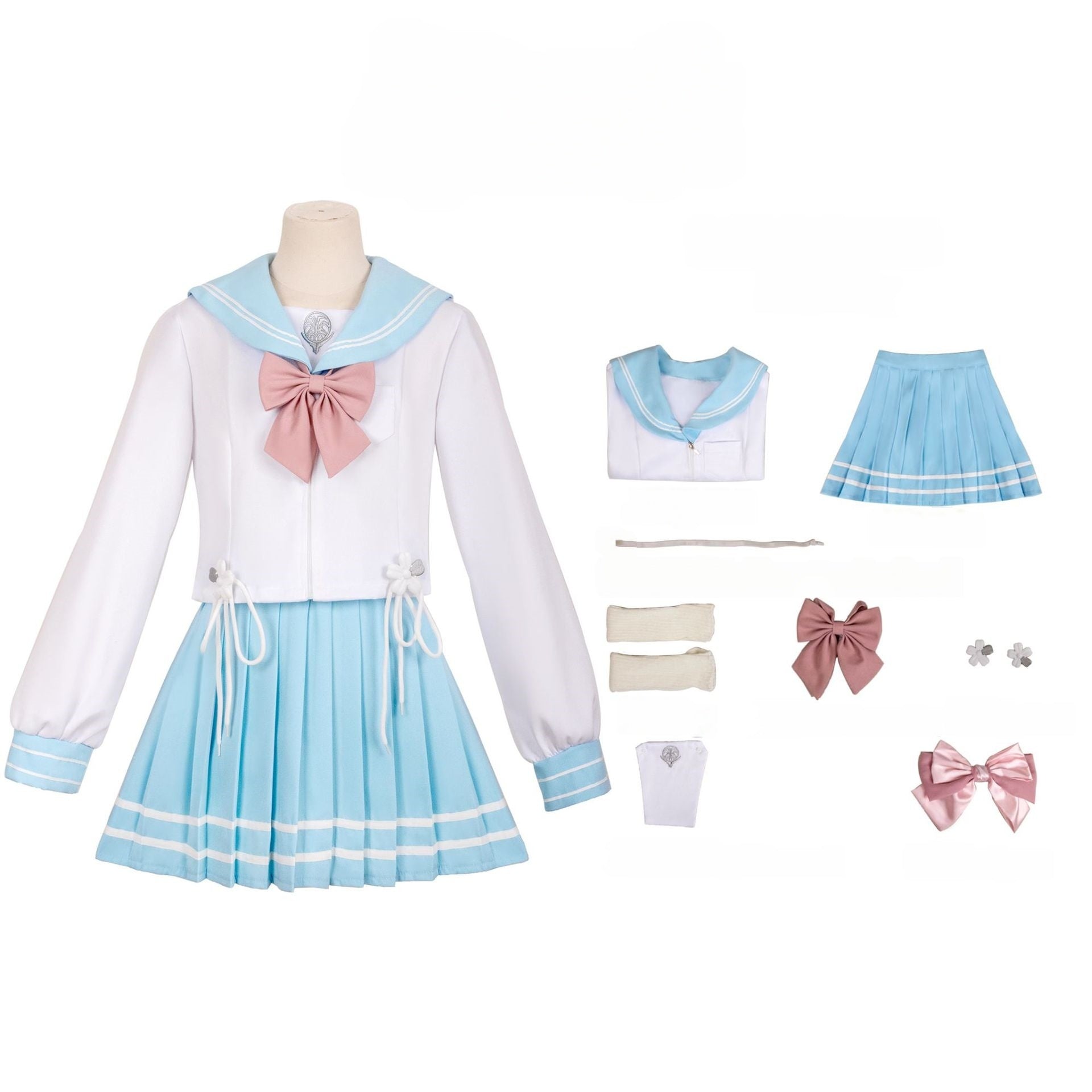 Naraka: Bladepoint Hutao Cosplay Costume for Women - JK Uniform Sailor Outfit Full Set - Halloweez