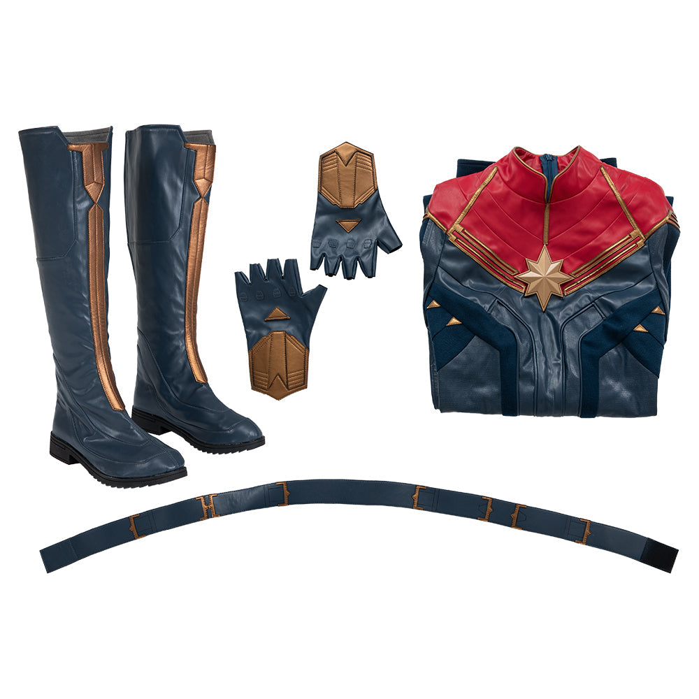 Halloweez Captain Marvel II Carol Danvers Battle Suit Cosplay Costume Set