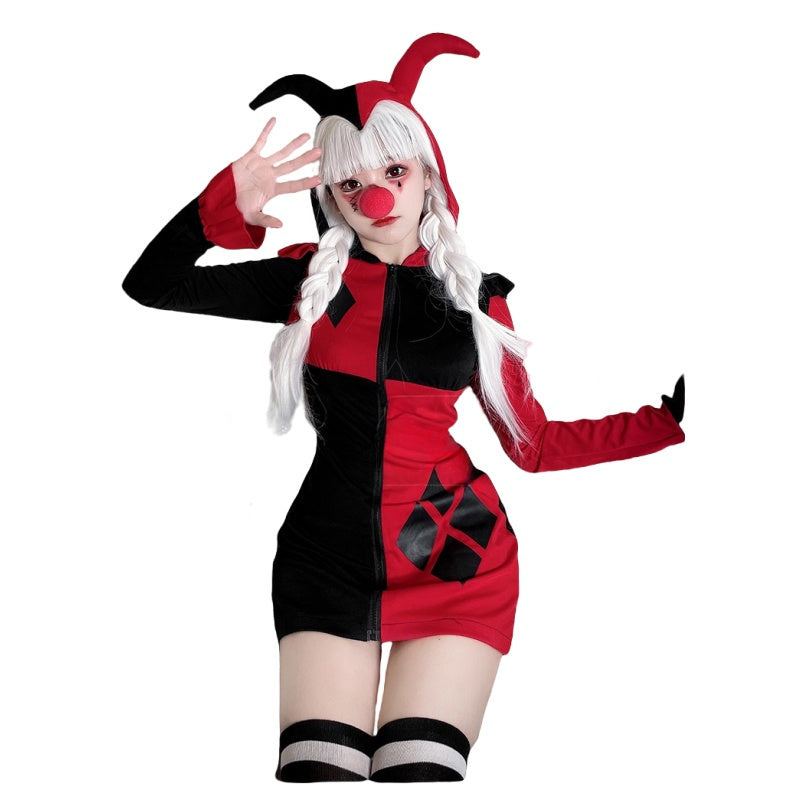 Halloween Harley Quinn Costume Adult Cosplay Dress for Suicide Squad Fans - Halloweez