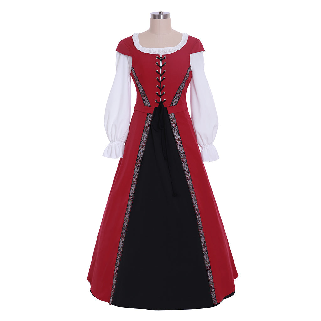 Elegante vestido de princesa vikinga de Halloween para mujer: disfraz gótico victoriano de la guerra civil