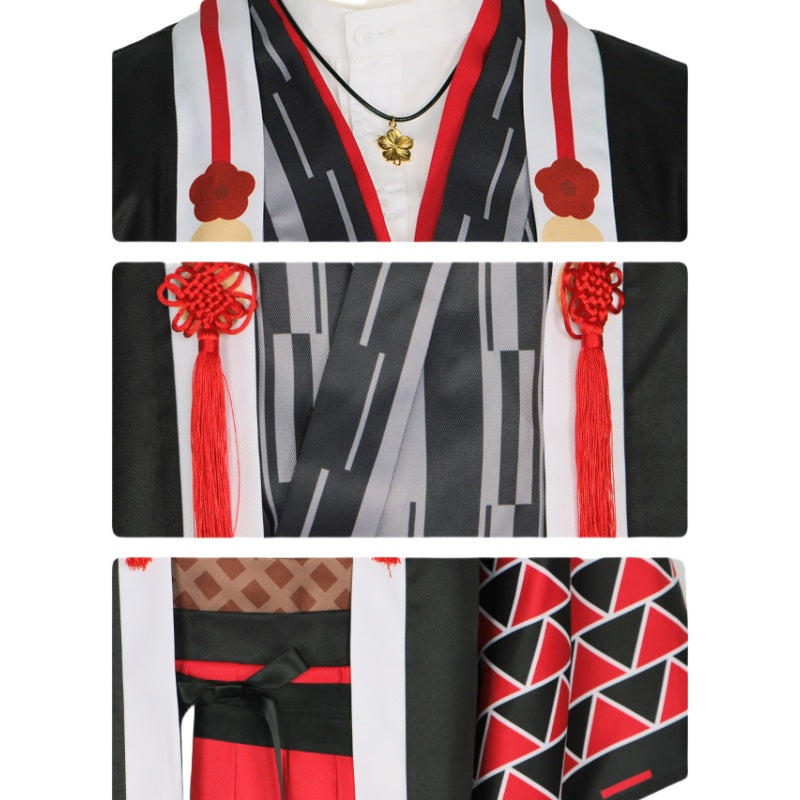 VTuber Virtual Cos Costume Crescent Moon Fujishiro Cosplay Kimono Samurai Costume Role Play Costume Japanese Robe - Halloweez