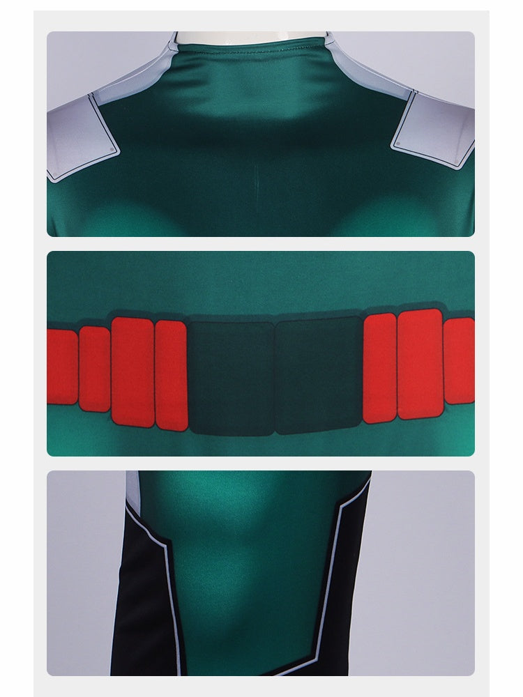 My Hero Academia Deku Battle Suit Tight Jumpsuit Cosplay Costume for Halloween Anime Role Play - Halloweez