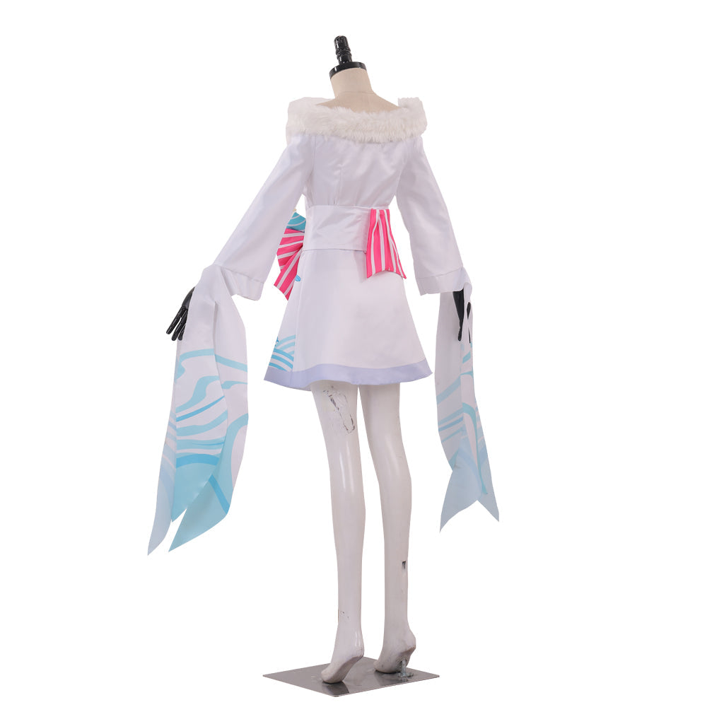 Halloweez Spirit Blossom Ahri Super Transform Cosplay Costume Adult Custom-Made White Suit Dress - Halloweez