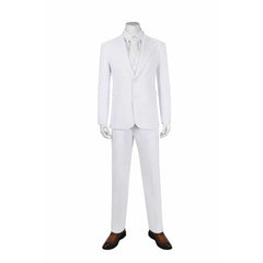 Halloweez Joker 2 Arthur Fleck White Cosplay Costume Full Set - Suit, Shirt, Vest, Pants, Tie