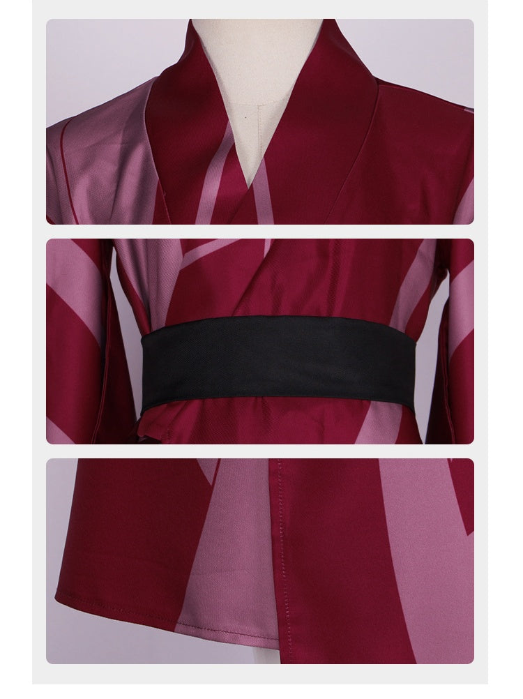 Demon Slayer Kimono Cosplay Costume, Wind Pillar Shinazugawa Sanemi Cosplay, Anime Halloween Performance Costume - Halloweez