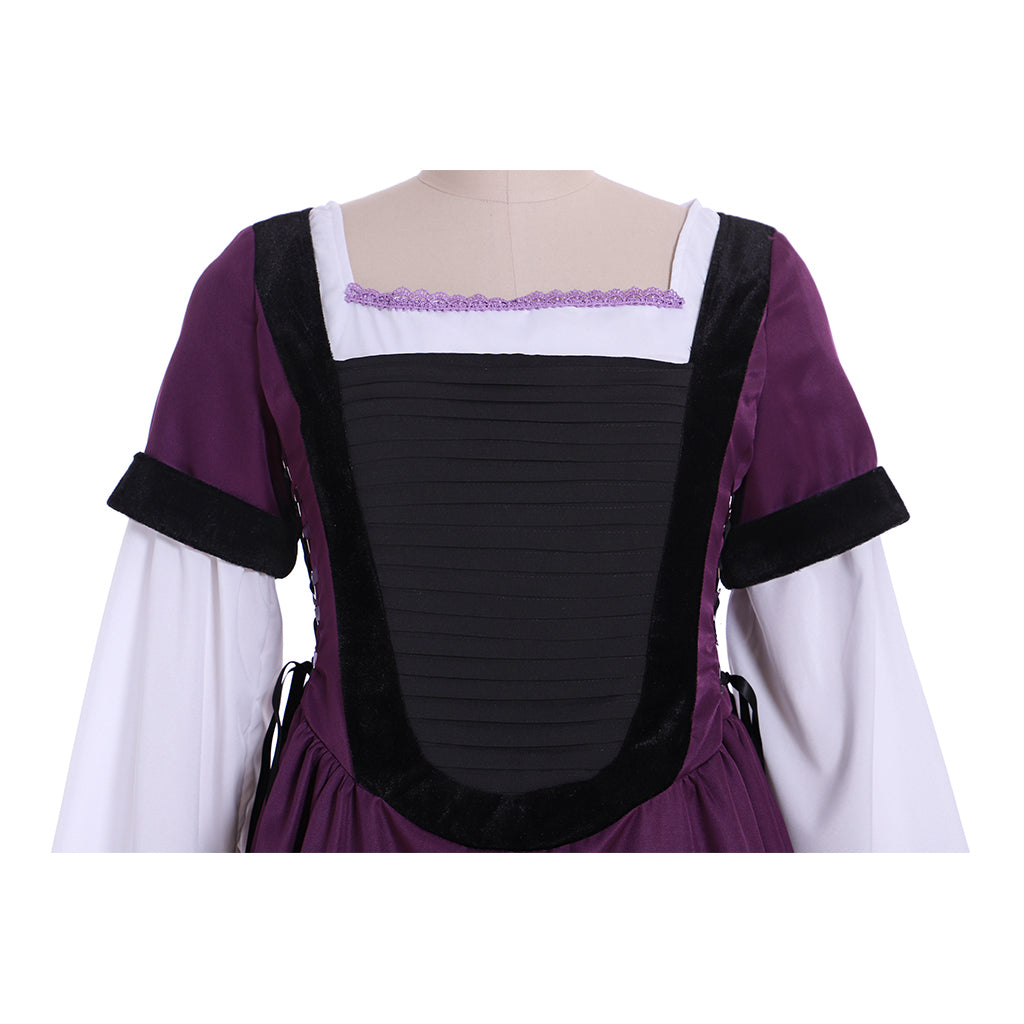 Elegant Halloweez Purple Renaissance Dress for Medieval Court Nobles & Theatre Performances