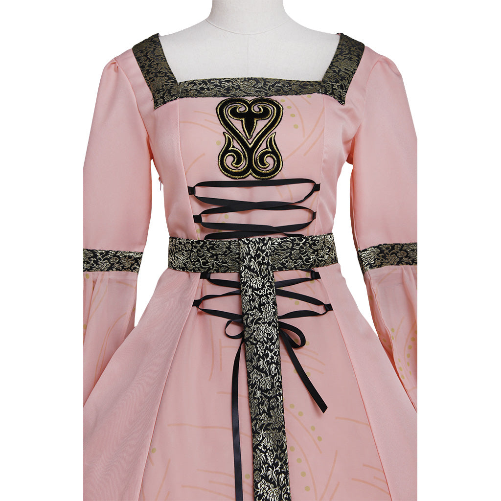 Robe de mariée élégante de style Renaissance rose de style Tudor par Halloweez