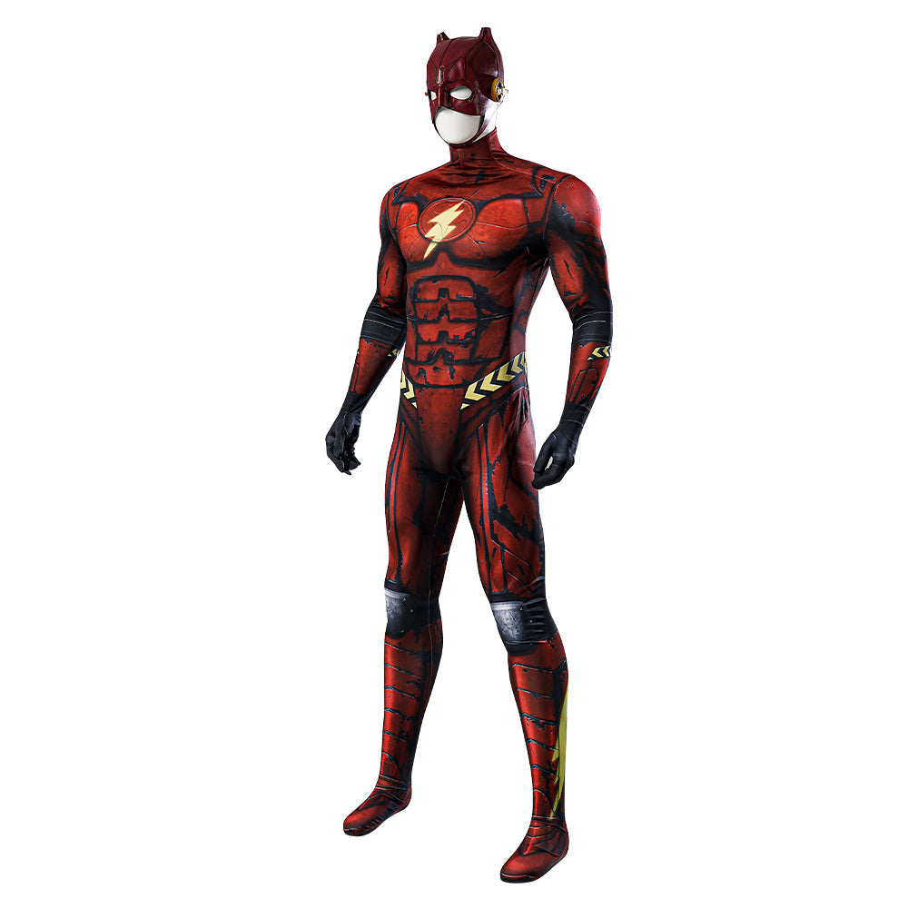 Halloweez Flash Zentai Jumpsuit with Headcover - Men's Halloween Cosplay Clothing