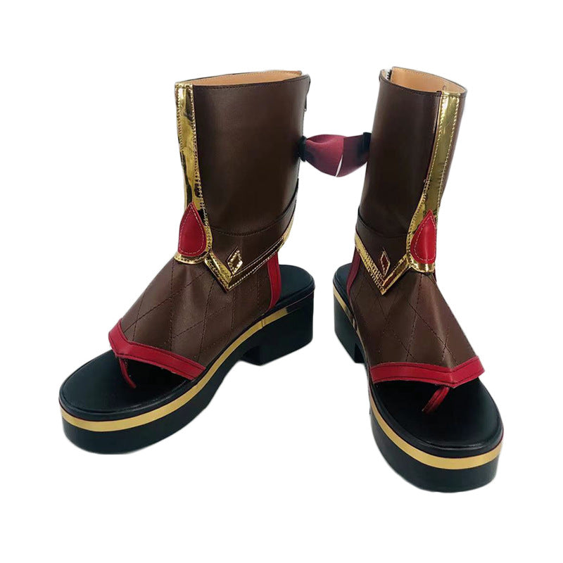 Genshin Impact Kuki Shinobu Cosplay Shoes for Anime Conventions and Performances - Halloweez