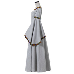 Elegant Halloweez Medieval Royal White Princess Dress for Christmas and Masquerade Parties