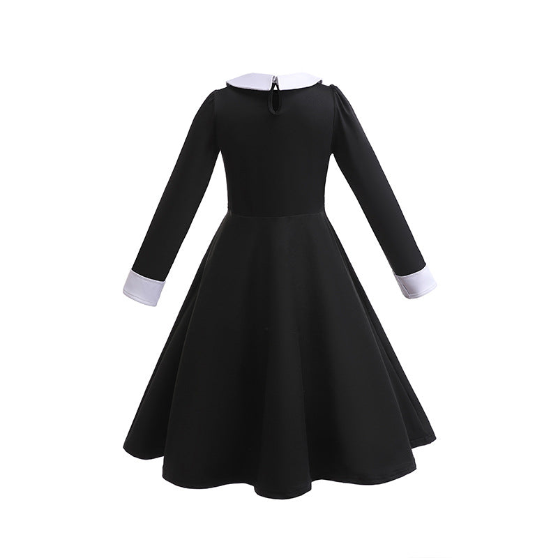 Wednesday Addams Cosplay Dress for Girls - The Addams Family Movie Costume - Halloweez