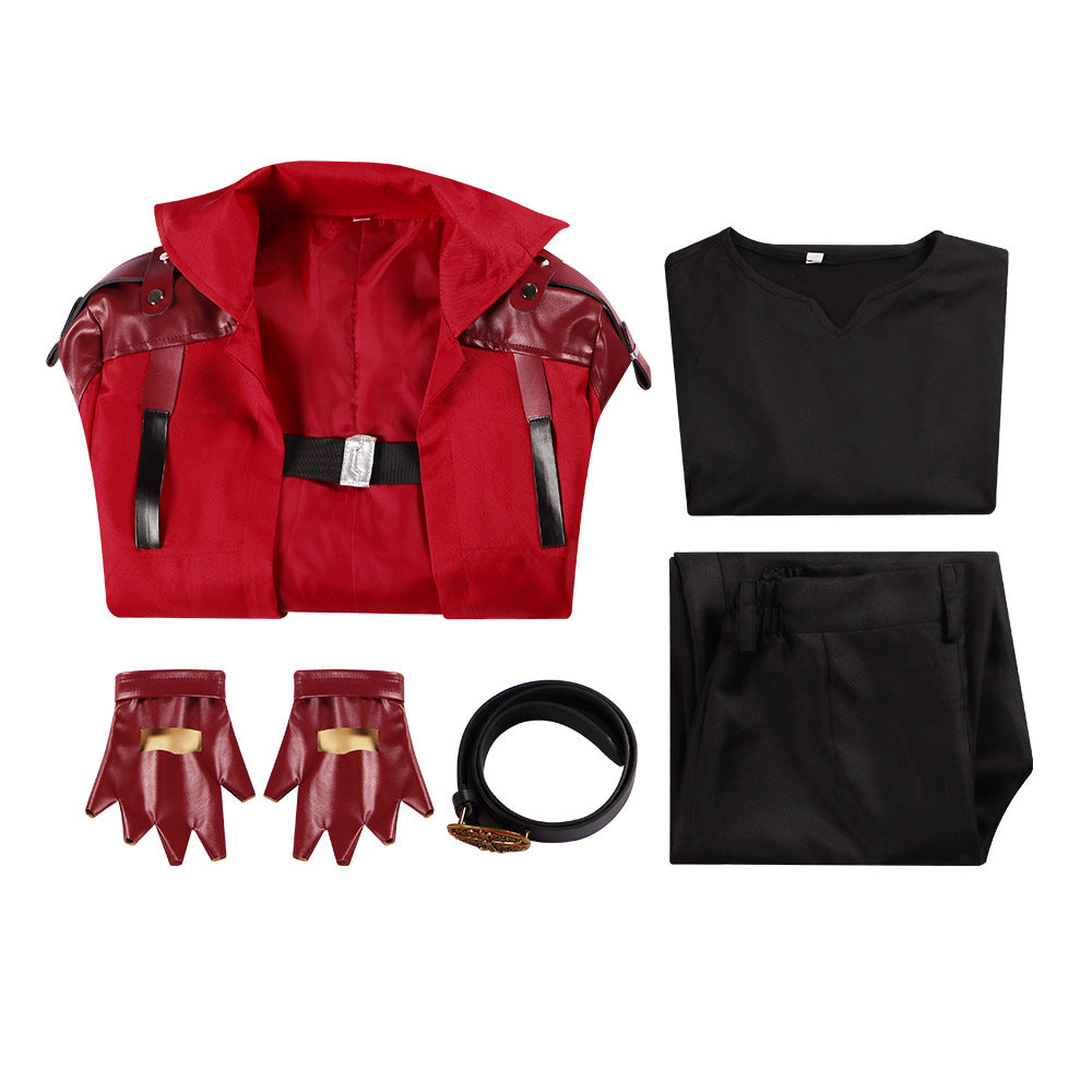Devil May Cry 3 Dante Red Leather Jacket Cosplay Costume Halloween Outfit - Halloweez