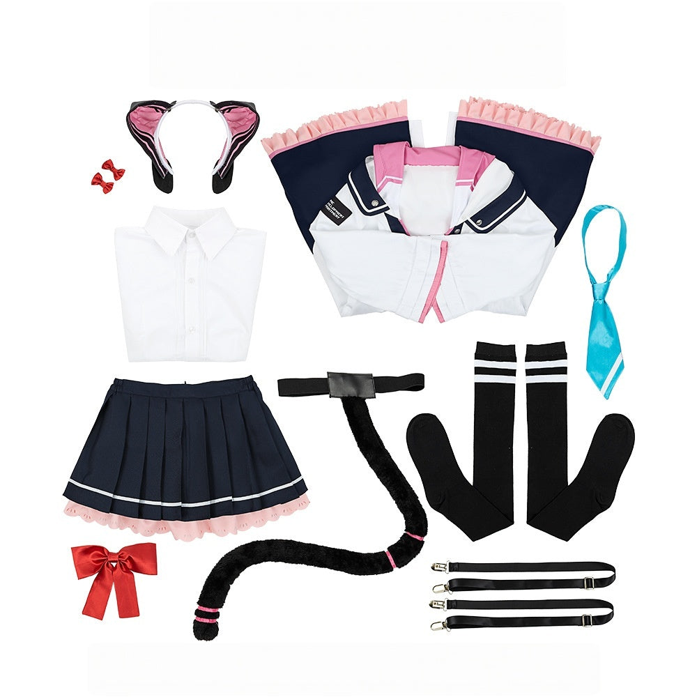 Blue Archive Saiba Momoi Cosplay Costume - New Anime Outfit with Denim Skirt Set - Halloweez