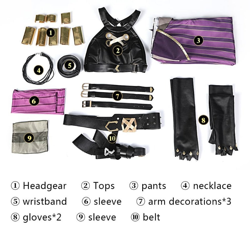 Halloweez Arcane Jinx Cosplay Costume - Crit Loli Sexy Carnival Outfit with Shoes and Wig