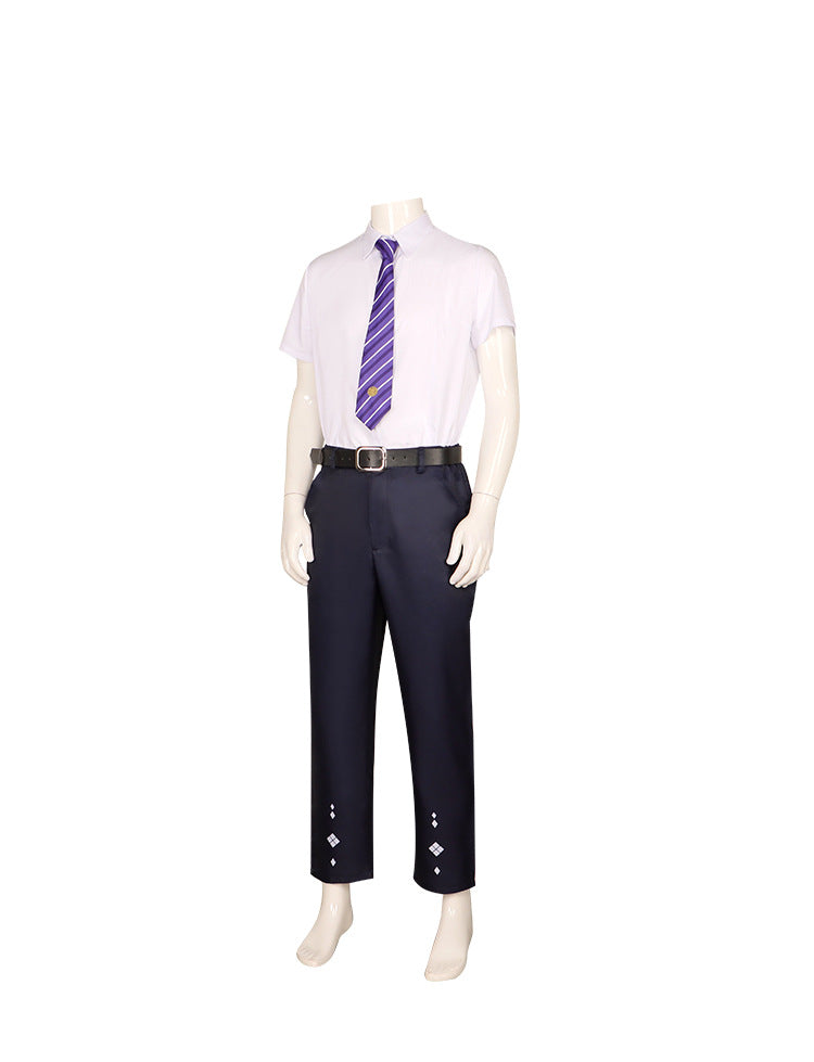 Genshin Impact Kamisato Ayato Cosplay Costume Full Set - Xicha Collab Anime Outfit for Men - Halloweez