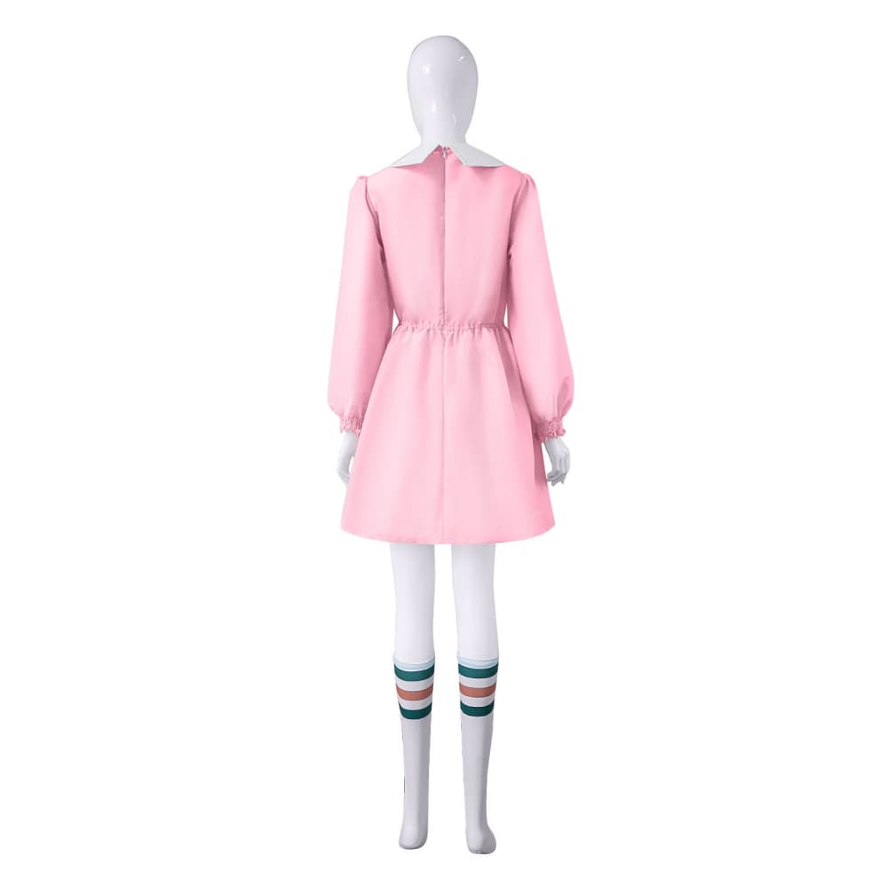 Stranger Things Eleven Pink Dress Costume with Wig - Halloweez