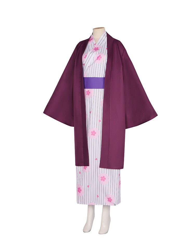 Demon Slayer Cosplay Costume - Tanjiro Kamado & Mitsuri Kanroji Swordsmith Village Arc Bathrobe - Halloweez