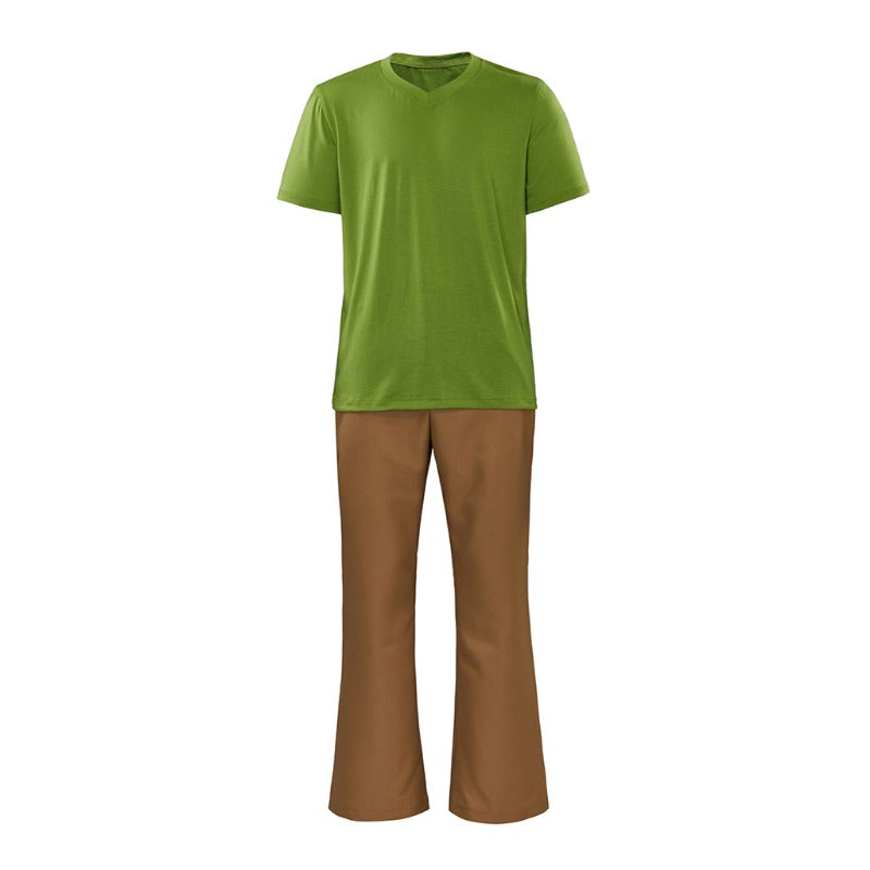 Disfraz de Halloween de pelo verde peludo para hombre: traje de cosplay de Halloween de primera calidad con camisa y pantalones