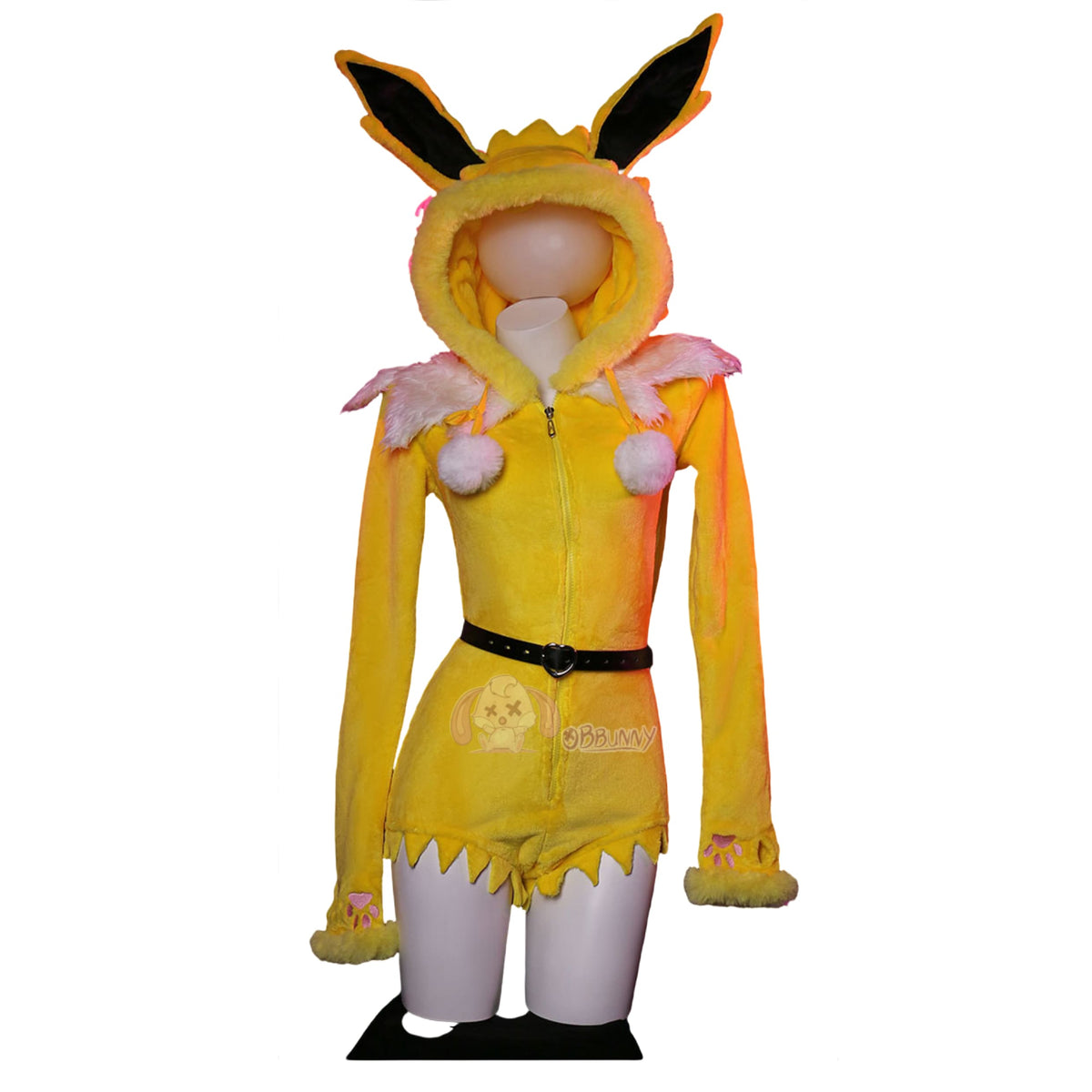 Official Pokemon Yellow Jolteon Plush Animal Cosplay Costume Hooded Pajamas - Halloweez