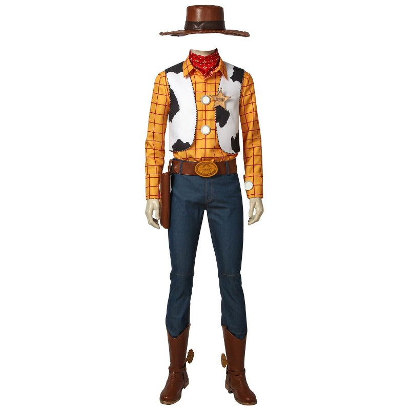 Disfraz de sheriff vaquero Woody para adulto de Halloween: disfraz de cosplay para Halloween