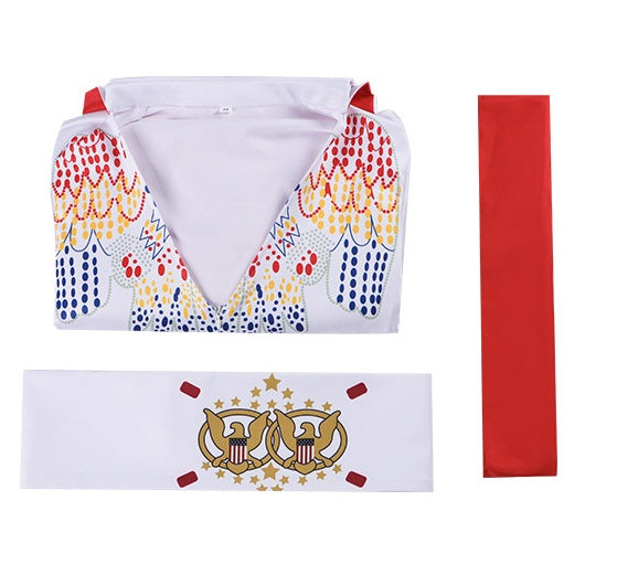 Elvis Presley Rock and Roll Cosplay Costume for Halloween Party and Stage Performance - Halloweez