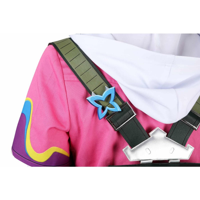 Halloweez Clove Cosplay Outfit - Pink Coat, Shirt, Pants for Women's Game Suit