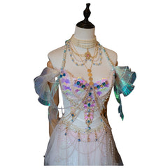 Mermaid Shiny Gauze Skirt Suit EDM Festival Rave Costume - Halloweez