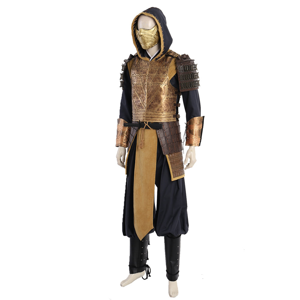 Halloweez Scorpion Cosplay Costume for Men - Immersive Mortal Kombat Halloween Ninja Outfit